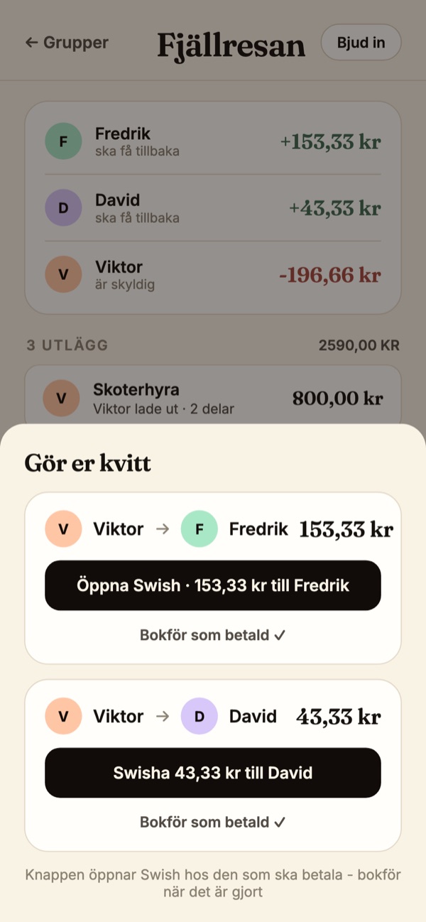 Gör er kvitt: färdiga Swish-knappar för varje överföring